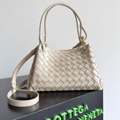 Bottega Veneta 風格靈感 經典編織手提斜背包 米白色 優雅日常款