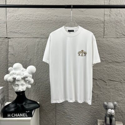 Chrome Hearts 高仿短袖T恤 三十字刺繡白色款寬鬆百搭設計 歐美潮流風格