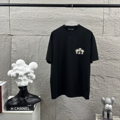 Chrome Hearts 高仿短袖T恤 經典三十字刺繡設計寬鬆百搭款 歐美街頭風格