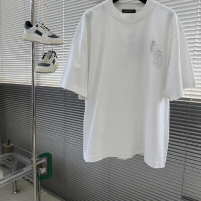 克羅心原單短袖T恤十字刺繡寬鬆版型簡約百搭設計歐美潮流風格