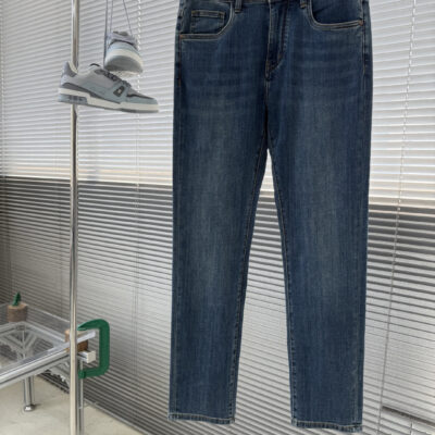 Miu Miu高仿牛仔褲直筒修身深藍水洗設計簡約百搭休閒潮流女款長褲