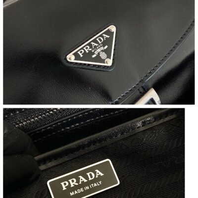頂級原單 Prada1BZ811B 油蠟小牛皮雙肩背包