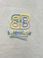 Balenciaga一比一短袖T恤白色BB刺繡設計極簡百搭新品歐美潮流風