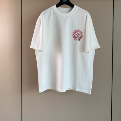 Chrome Hearts高仿十字徽章短袖T恤白色純棉刺繡設計潮流百搭精品仿製款
