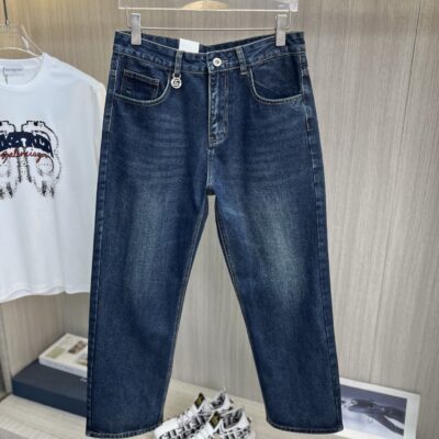 Gucci高仿牛仔褲經典深藍水洗修身直筒休閒百搭丹寧長褲