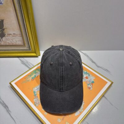 克羅心高仿老帽做舊水洗鴨舌帽金屬鉚釘設計潮流街頭復古風格