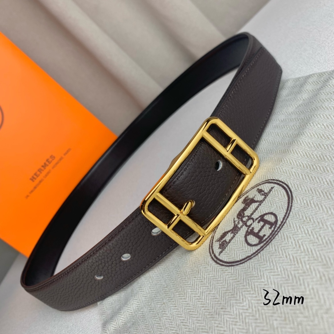 愛馬仕一比一雙面皮帶方扣設計32mm經典百搭商務高端精品風格