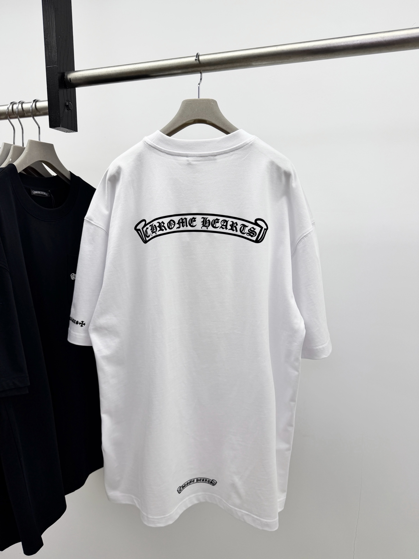 Chrome Hearts高仿短袖T恤白色口袋刺繡Logo寬鬆版簡約百搭街頭風