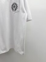 Chrome Hearts高仿短袖T恤白色口袋徽章刺繡寬鬆版簡約百搭潮流風
