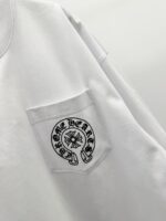 Chrome Hearts高仿短袖T恤白色口袋徽章刺繡寬鬆版簡約百搭潮流風
