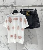 愛馬仕A貨針織短袖圖騰刺繡設計高端質感百搭優雅精品風格