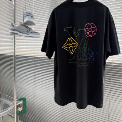 LV高仿霓虹Monogram印花短袖T恤寬鬆高街潮流百搭男裝