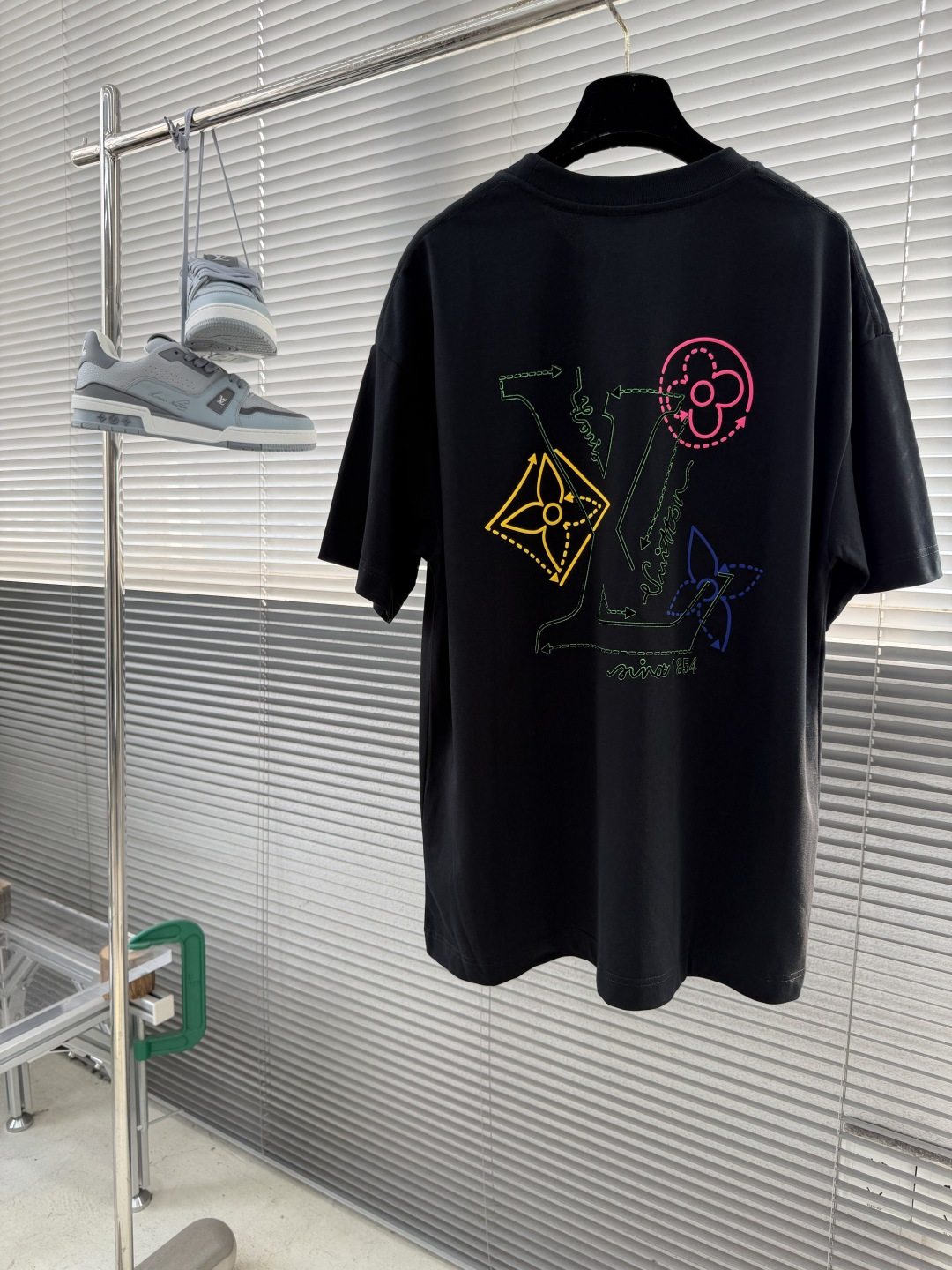 LV高仿霓虹Monogram印花短袖T恤寬鬆高街潮流百搭男裝