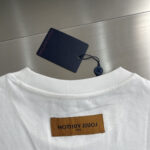 LV精品仿製丹寧刺繡Logo短袖T恤寬鬆百搭高街男裝