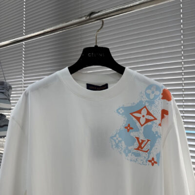 LV原單潑墨Monogram短袖T恤夏季潮流寬鬆百搭男裝