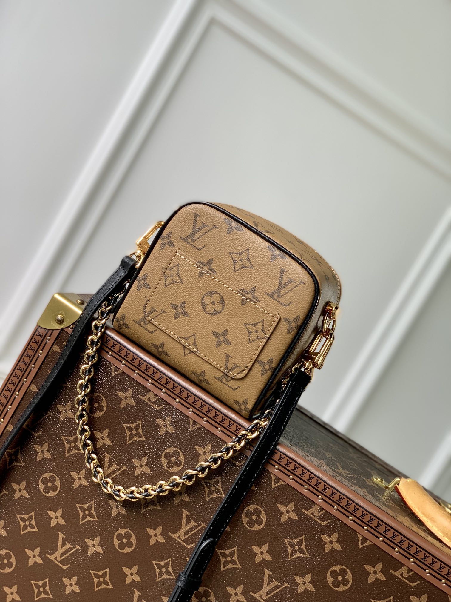 LV頂級原單迷你鏈條包Monogram老花斜背小包時尚精品女包M47096