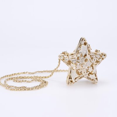 Chanel高仿星星晚宴包金色滿鑽設計奢華法式精品派對女包AS5658