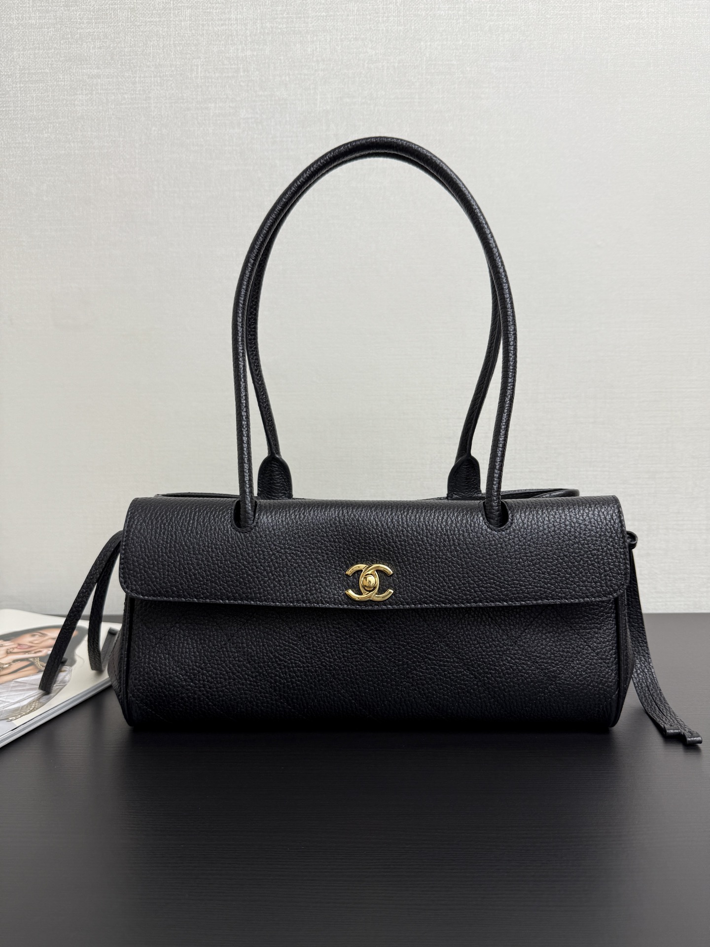 i1774680310855_170_0_0 Chanel高仿荔枝紋肩背包經典黑金設計法式精品百搭女包
