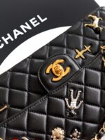 CHANEL高仿徽章菱格鏈條翻蓋包復古百搭小香風精品肩背包