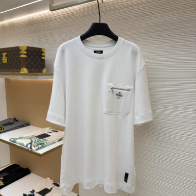 Fendi 原單 拉鍊口袋短袖T恤 簡約百搭設計 質感佳 都會輕奢