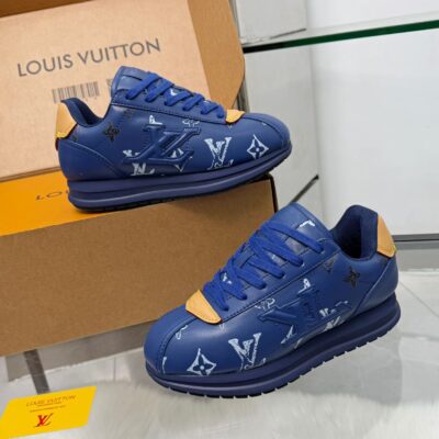 Louis Vuitton 原單 LV 藍色滿版印花運動鞋 潮流新款 街頭時尚