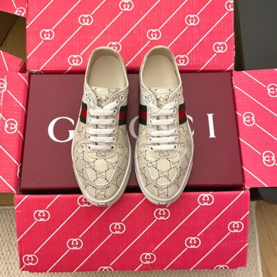 Gucci 精緻版 雕花沖孔織帶休閒鞋 百搭質感款 都會輕奢