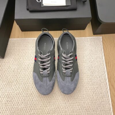 Gucci 超A貨 拼接麂皮復古休閒鞋 質感佳耐看款 街頭時尚