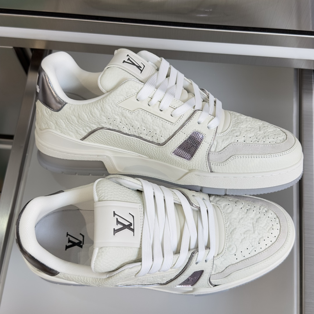 Louis Vuitton 復刻版 LV Trainer 壓紋皮革運動鞋 優雅百搭 法式奢華
