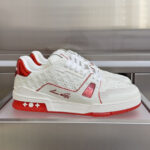 Louis Vuitton 精緻版 LV Trainer 白紅拼接運動鞋 新款百搭 法式奢華
