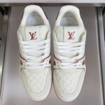 Louis Vuitton 精緻版 LV Trainer 白紅拼接運動鞋 新款百搭 法式奢華