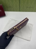 Gucci 一比一 荔枝紋拉鍊長夾 經典優雅款 都會輕奢739499