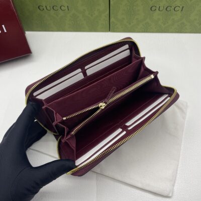 Gucci 一比一 荔枝紋拉鍊長夾 經典優雅款 都會輕奢739499
