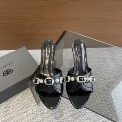 Balenciaga 超A貨 金屬扣飾高跟拖鞋 質感佳優雅 都會輕奢