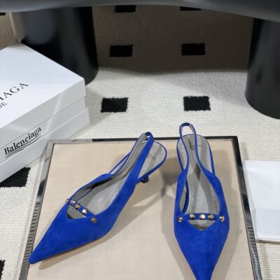 Balenciaga 精品仿製 尖頭鉚釘細帶高跟鞋 限定優雅 法式奢華