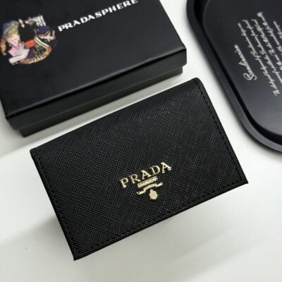 Prada 精緻版 經典金標對折短夾 百搭質感 都會輕奢