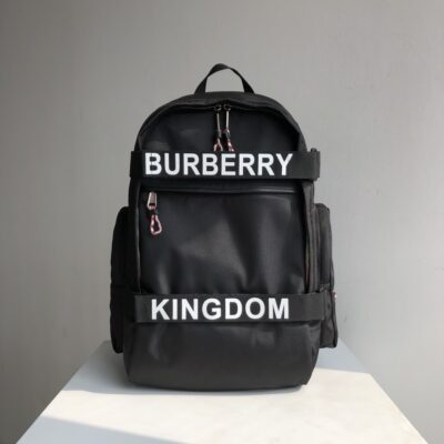 BURBERRY 精緻版 黑色字母雙肩後背包 百搭限定 質感佳 都會輕奢