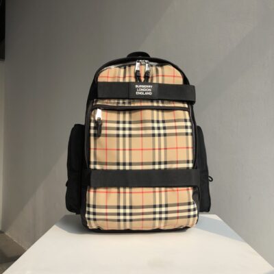 BURBERRY 精緻版 格紋雙肩後背包 百搭人氣 質感佳 都會輕奢