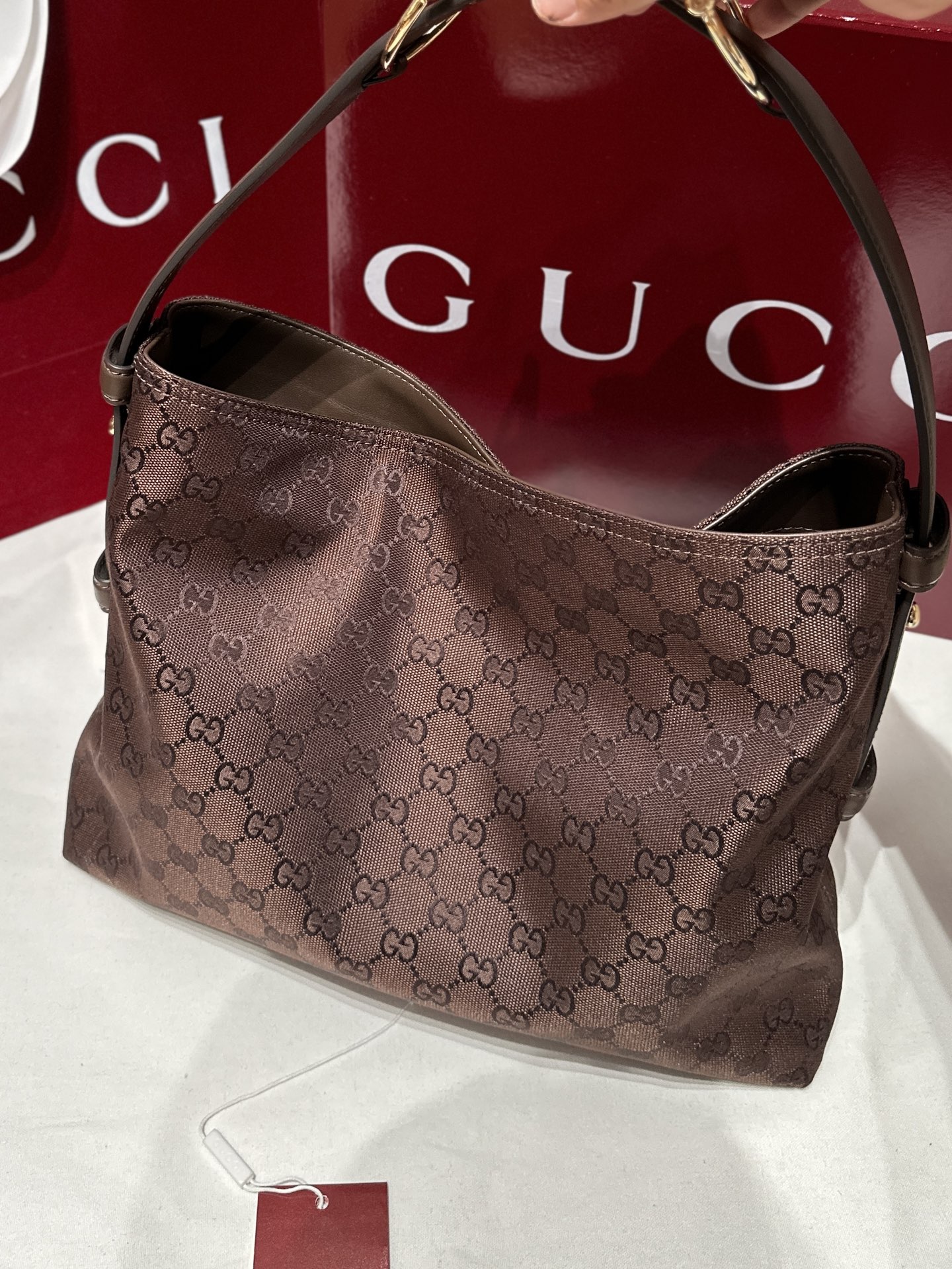 Gucci 原單品質 GG 緹花布肩背包 復古優雅 輕奢百搭850926