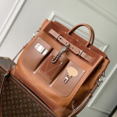 Louis Vuitton 復刻M26019 Steamer 40 手袋 鴕鳥紋皮革男士托特包 Workwear 系列復古潮流款