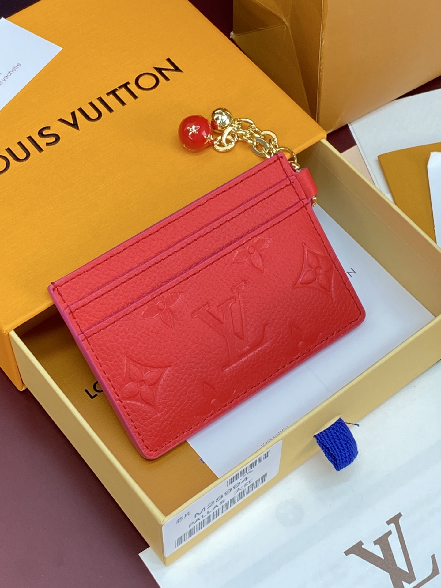 LV M28994 原單Charms 大紅色卡夾 Monogram Empreinte 皮革 多卡位收納款
