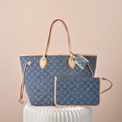 Louis Vuitton 精緻版 丹寧托特購物包 經典老花拼接 耐看 日系簡約M13192