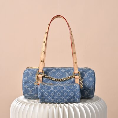 Louis Vuitton 一比一 丹寧鏈條肩背包 經典老花拼接 百搭 法式奢華M46830