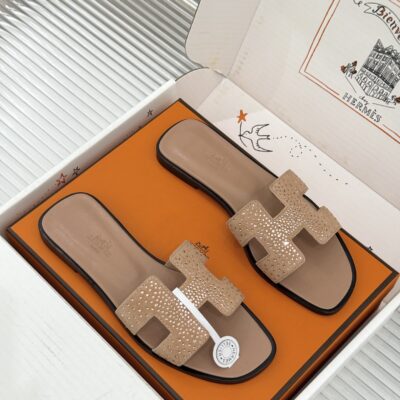 Hermès 精緻版 H字水鑽拖鞋 裸色優雅款 百搭耐看 質感佳 法式奢華