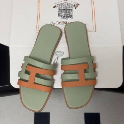 Hermès 超A貨 H字拖平底涼鞋 清新撞色設計 百搭耐看 法式奢華