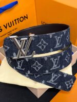 路易威登 精緻版 LV Initiales丹寧皮帶 質感佳 街頭時尚