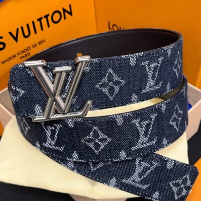 路易威登 精緻版 LV Initiales丹寧皮帶 質感佳 街頭時尚