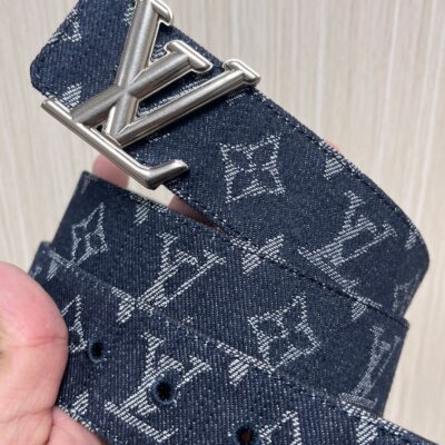 路易威登 精緻版 LV Initiales丹寧皮帶 質感佳 街頭時尚