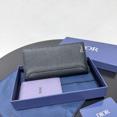 Dior 精緻版 黑色粒面皮革長夾 人氣 都會輕奢