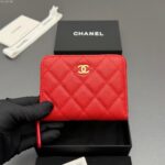 CHANEL短夾 高仿 2026品質細緻耐用 金色雙C標誌設計 細節到位 法式奢華百搭風